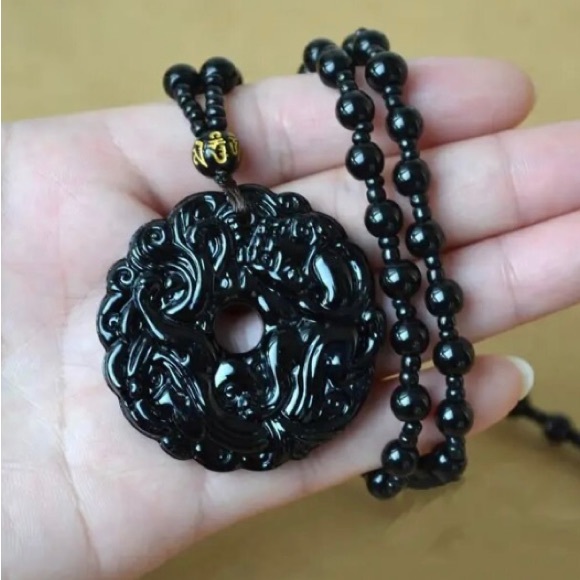 Black Dragon Pendant Necklace, Unisex - Picture 5 of 6